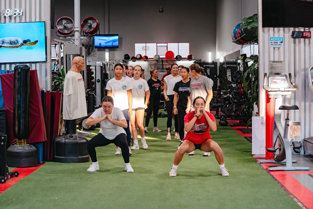 Athletes training together during a group performance session